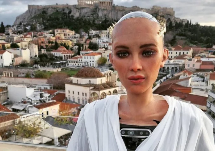 Στην Αθήνα βρέθηκε η Σοφία, το πιο διάσημο ρομπότ με τεχνητή νοημοσύνη – Δείτε τις φωτογραφίες με φόντο την Ακρόπολη